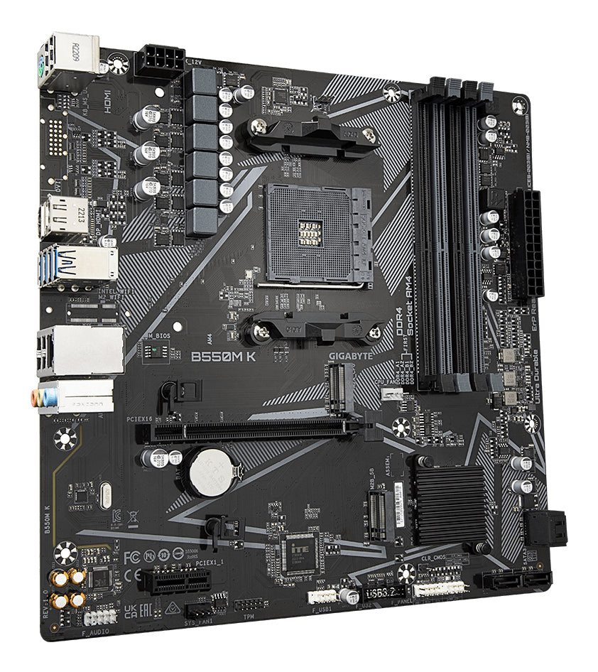 Carte mere - GIGABYTE - B550M K - Socket AM4 - DDR4 jusqu'a 128 Go - PCIe 4.0 x16