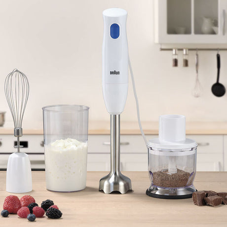Mixeur plongeant - BRAUN - MultiQuick 1 MQ10.202M - 450 W - 1 vitesse - Blanc