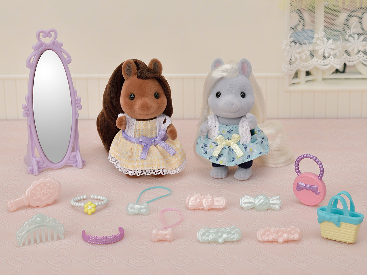 SYLVANIAN FAMILIES - Les amis poney et leurs kits de coiffure