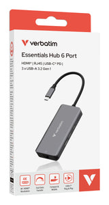 Station d'accueil portable USB-C 3.2 Verbatim Essentials (Gris)