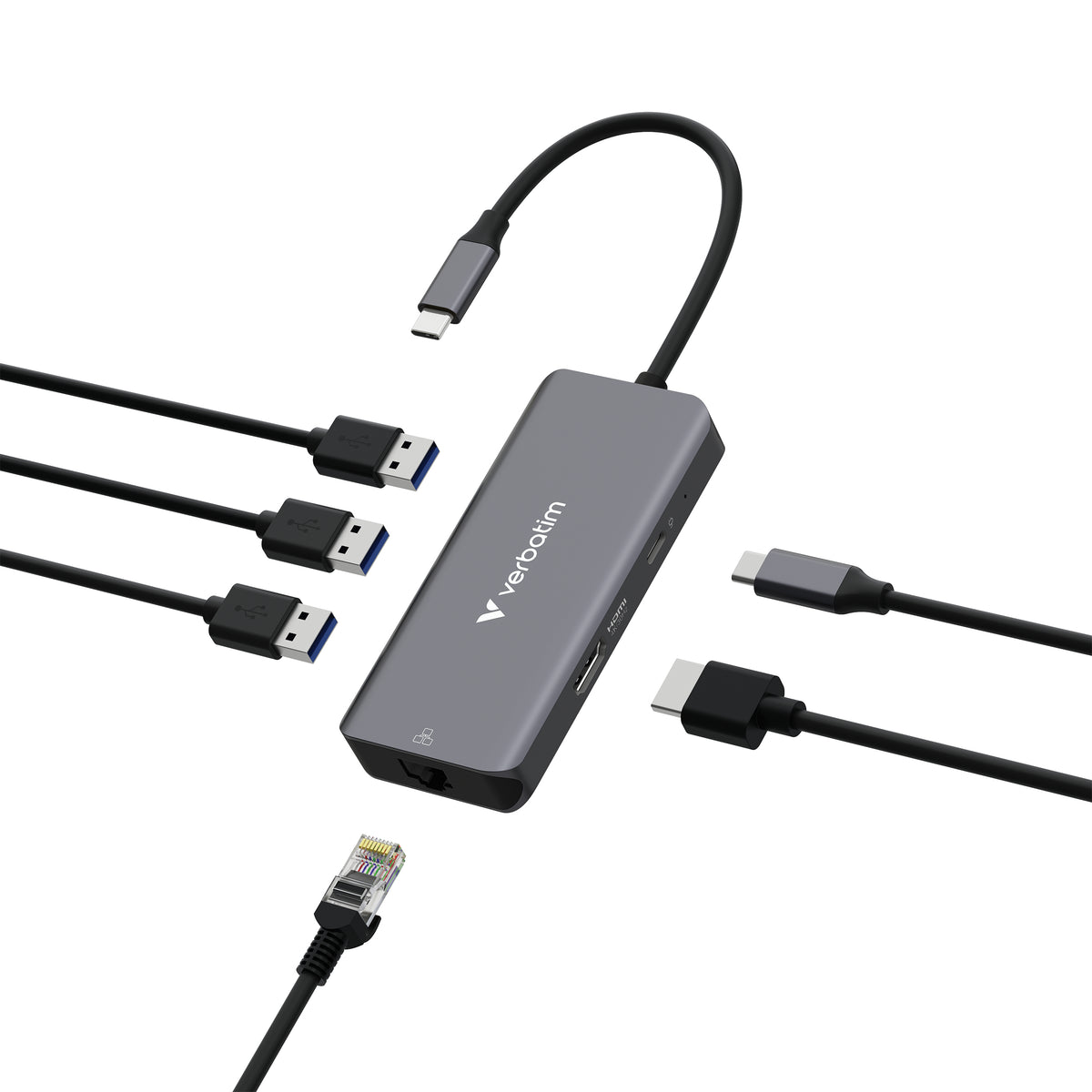 Station d'accueil portable USB-C 3.2 Verbatim Essentials (Gris)