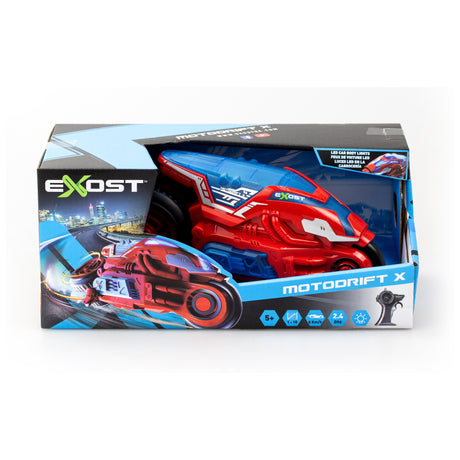 Moto télécommandée - EXOST - MOTODRIFT X LED 24 Ghz - 1:18 - Rouge - 23 cm - Des 5 ans