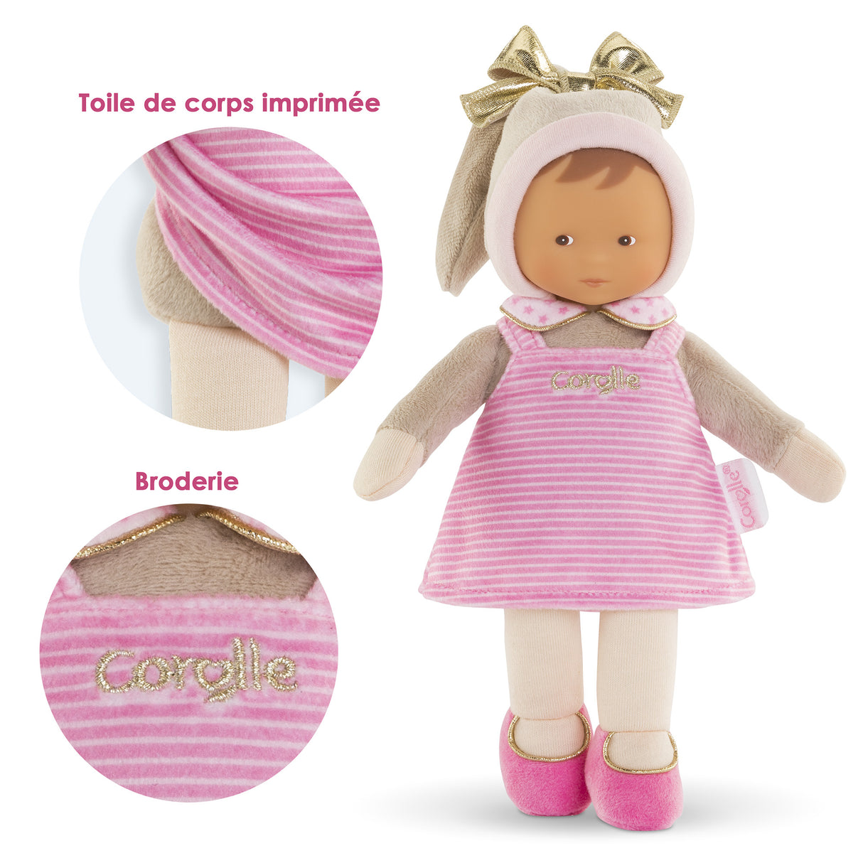 Mon Doudou COROLLE - Miss Rayée Reves d'Etoiles - 25 cm - petite poupée - senteur de vanille - des la naissance