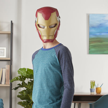 Masque électronique d'Iron Man a visiere mobile, avec effets lumineux, Pour enfnant pour se déguiser comme son héros préféré, Des 5