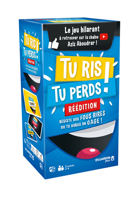 Tu Ris tu Perds - Réédition - Jeu de société - DUJARDIN - Affrontez-vous dans un duel de blagues pourries sans rire !