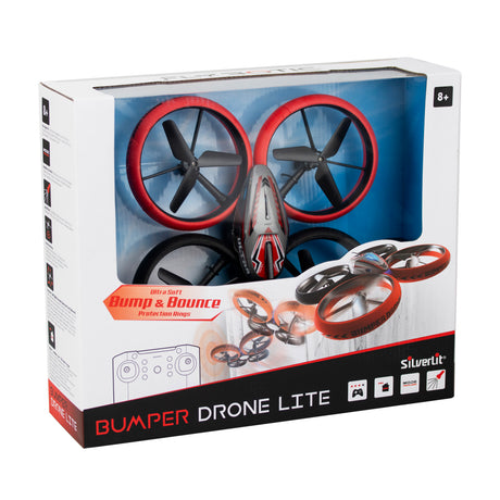 Drone Télécommandé - FLYBOTIC - Bumper Drone Lit - 17 cm - rouge et noir - des 8 ans