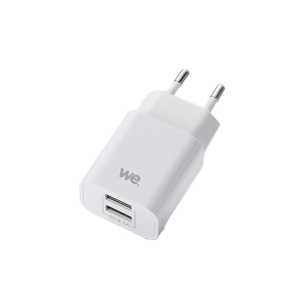 Chargeur secteur WE 2 Ports USB-A Chargeur Mural (5V/2.1A Max) = 10W, coloris bl