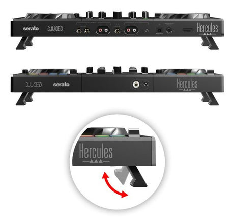 HERCULES DJCONTROL INPULSE 500 - Contrôleur DJ - Interface audio et mixeur hardware intégrés - 16 pads rétroéclaires (RGB) - Noir