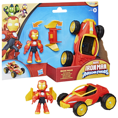 Figurine Iron Man et véhicule Bolide Iron Man, Marvel Iron Man and his Awesome Friends, des 3 ans
