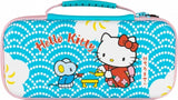 Housse de protection et transport console - Nintendo Switch 2 - Konixt  Hello Kitty - Filet rangement accessoires - Motif thé - Bleu