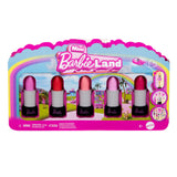 BARBIE Coffret Mini BarbieLand 6 rouge a levres avec mini poupées - JBD26