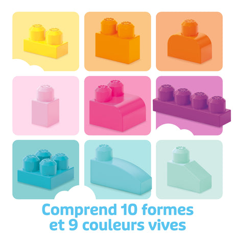 Mega Bloks - Sac Medium Rose 60 briques - Briques de construction  - 12 mois et + DCH54