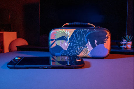 Housse de protection - Nintendo Switch 2 - Konix - Naruto Shippuden - Rangement accessoires - Naruto et Sasuke - Noir et orange