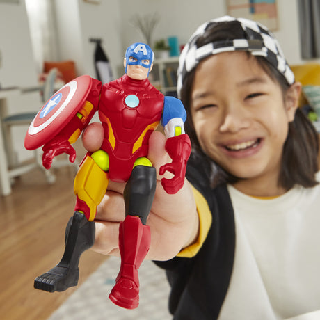 MixMashers Captain America, figurine 12 cm personnalisable a mélanger et combiner avec accessoires, Marvel, des 4 ans
