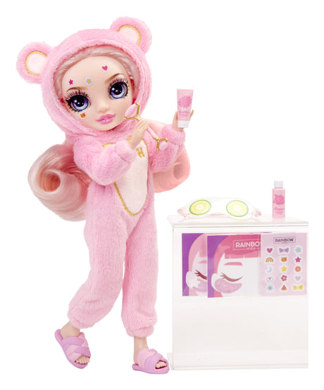 Junior High Pyjama Party - Poupée mannequin articulée 22cm - Bella (rose) - Nombreux accessoires - a partir de 4 ans