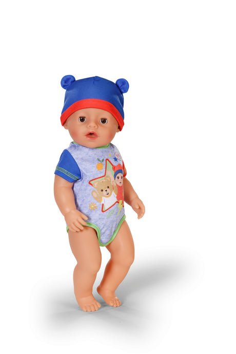 Poupon - BABY BORN - Jonas - 10 fonctions réalistes - 10 accessoires - Bleu et Rouge - 43cm - Des 3 ans