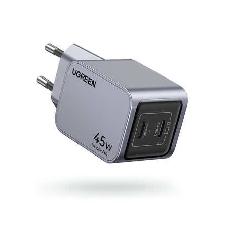 Chargeur secteur - UGREEN - GaN 2 Ports USB-C - 45W - Gris