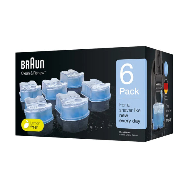 Cartouche de nettoyage - BRAUN - CCR6 Recharges clean & renew - Pour station SmartCare - Pack de 6