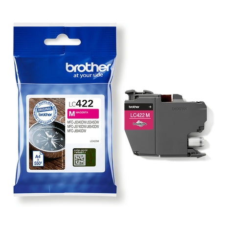 Cartouche LC422M - BROTHER - Magenta - 550 p - Pour Business Smart MFC-J5340DW, MFC-J5345DW, MFC-J5740DW, MFC-J6540DW et