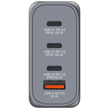 Chargeur secteur Verbatim GNC 2x ports USB-A + 2x ports USB-C 100W (Noir)