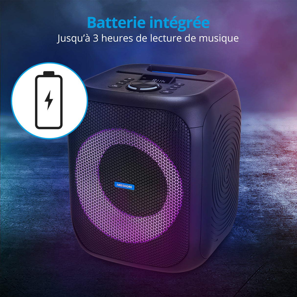 Enceinte - MEDION - Compact - 50W RMS - Anneau LED multicolore