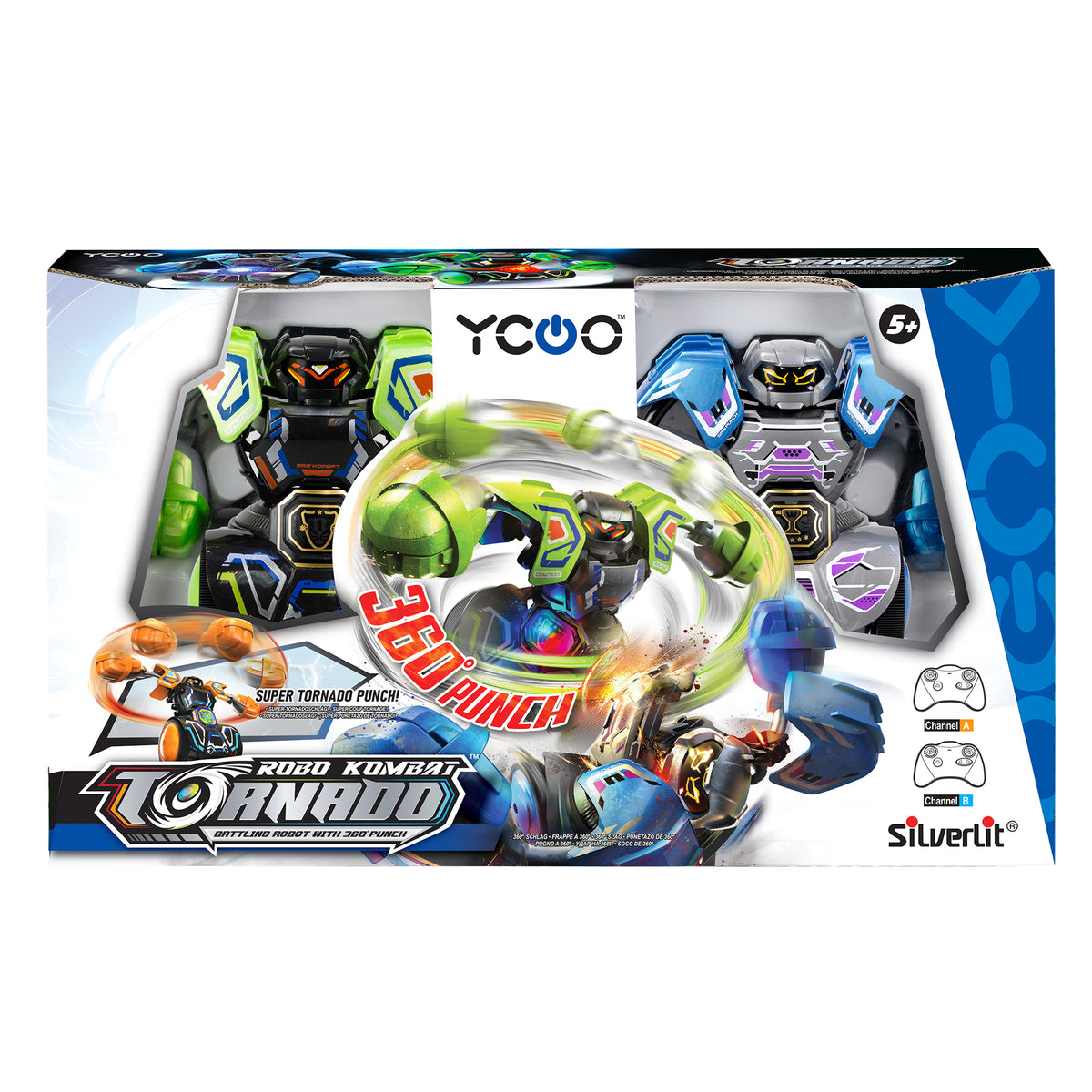 Robot radiocommandé 2.0 - YCOO - Robot Kombat Tornado - Combat 360° - LED & Sons - Pack 2 joueurs - Des 5 ans