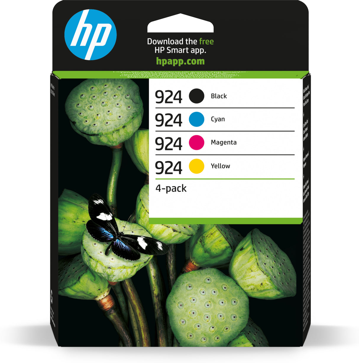 HP 924 Cartouche Encre Authentique Pack de 4 cyan, magenta, jaune, noir
