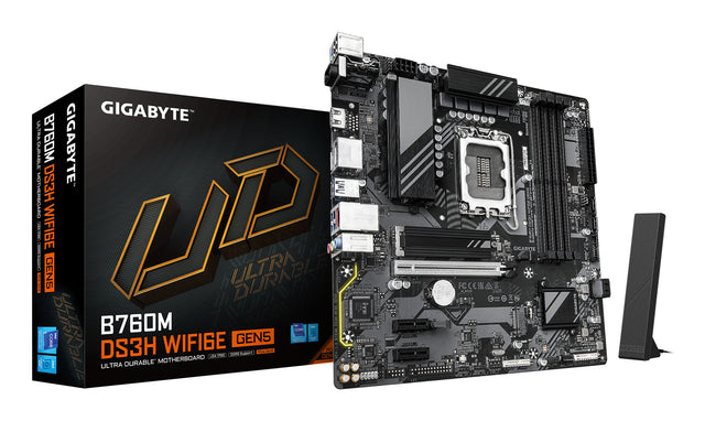 Carte mere - GIGABYTE - B760M DS3H WF6E GEN5 - Format Micro-ATX - Chipset Intel B760 - WiFi 6E & PCIe 5.0
