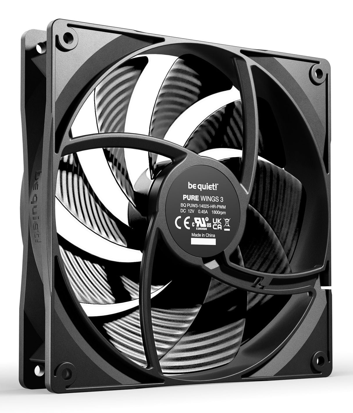 Lot de 3 Ventilateurs de boitier be quiet! Pure Wings 3 Haute Vitesse PWM - 14cm (Noir)