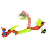 Coffret Monster Trucks - JJN44 - Bone Shaker inclus - 4 pistes 15 cm - Lanceur et éléments repositionnables