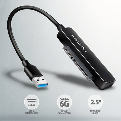 Adaptateur USB 3.2 Axagon ADSA-FP2A vers S-ATA 2,5" SSD/HDD auto-alimenté
