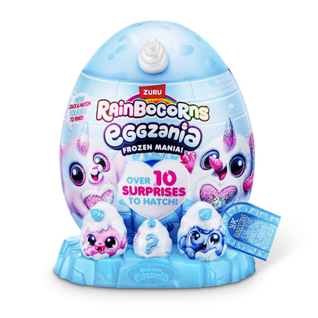oeuf surprise peluche - RAINBOCORNS - Eggzania Frozen Mania - Theme givré - Peluche a découvrir - Accessoires inclus