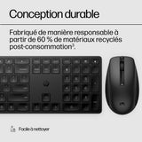 Ensemble Clavier Souris sans fil HP 650 - AZERTY - Noir