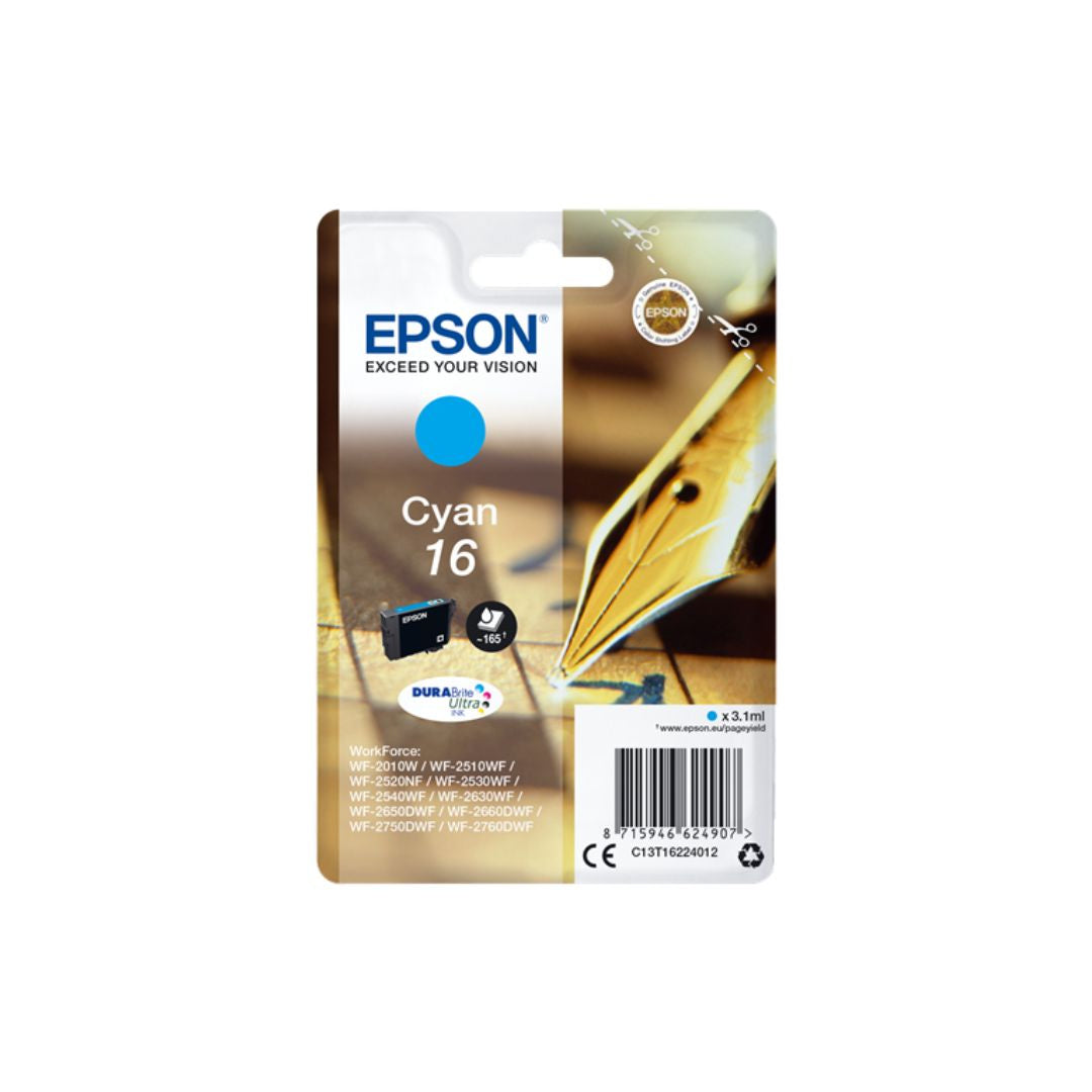 EPSON Cartouche Stylo à plume 16 Encre Durabrite Cyan 3,1ml