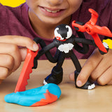 Play-Doh SpiderMan Attaque tranchante, coffret avec 2 figurines flexibles, 7 accessoires et pâte a modeler, des 4 ans, Marvel
