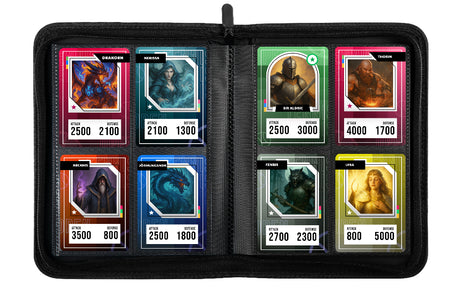 Mini album Premium 160 cartes a collectionner - Konix - 4 pochettes 63 x 88 mm - Magic The Gathering, Pokémon, Yu-Gi-Oh! - Noir
