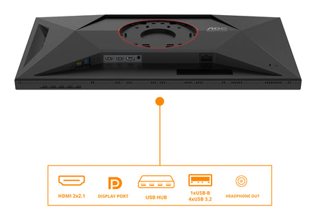 Ecran PC Gamer - AOC - 27'' - 4K/FHD - 160Hz/320Hz - Dalle MiniLED Fast IPS - 0,5ms - Réglable en hauteur - U27G4XM