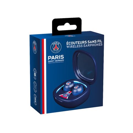 Écouteurs sans fil - KONIX - PSG - Autonomie 8 h + 15 h avec boîtier - Résistance a l'eau IPX4 - Bluetooth - Bleu