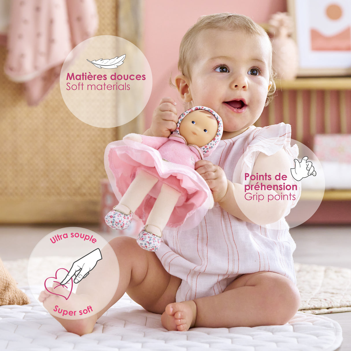 Doudou - Corolle - Miss Ballerine - 25 cm - Doux - Senteur de vanille
