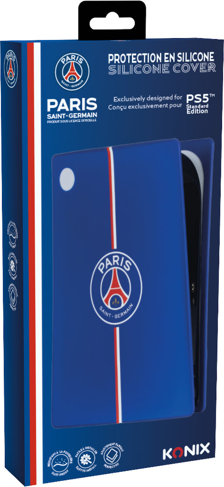 Façade de protection - KONIX - PSG - PS5 - Silicone - Antichoc - Anti-rayures - Bleu
