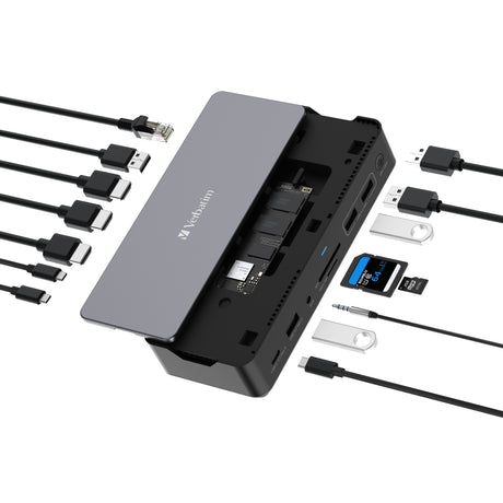 Station d'accueil portable USB-C 3.2 Verbatim Pro CDS-15SSD avec SSD 256Go inclus (Gris)