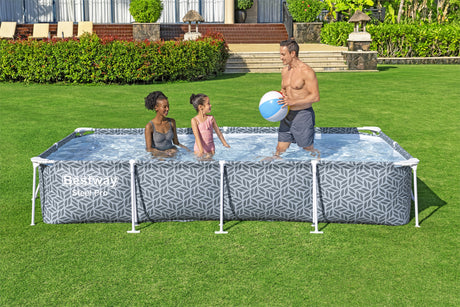 Piscine hors sol tubulaire BESTWAY - Steel Pro™ - 366 x 201 x 66 cm - Rectangulaire - décor graphique