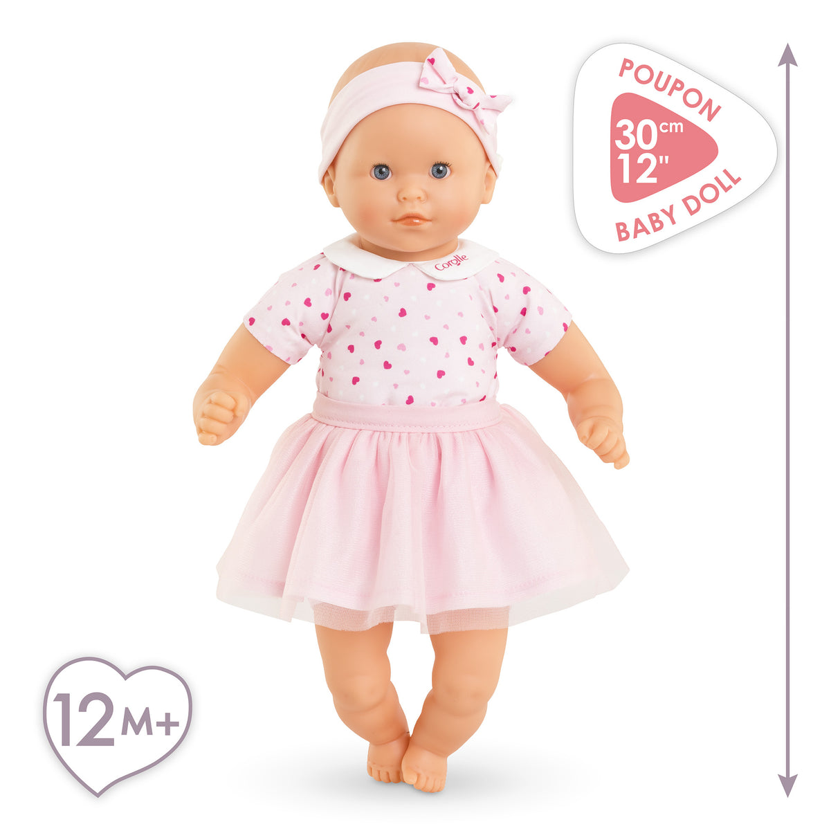 Poupon - COROLLE - Mon Adorable Petit Poupon Coeurs - 30 cm - des 12 mois