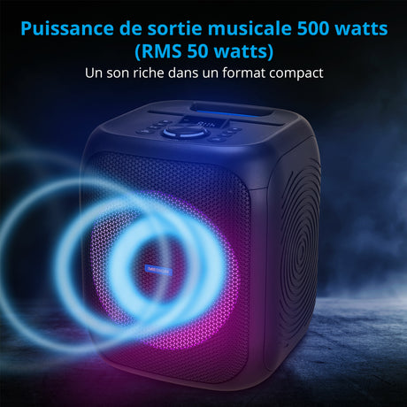 Enceinte - MEDION - Compact - 50W RMS - Anneau LED multicolore