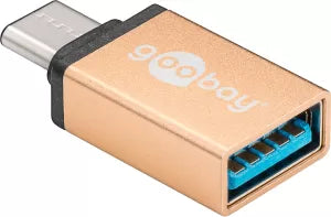 Adaptateur USB 3.0 Type C Goobay vers USB Type A OTG (Or)
