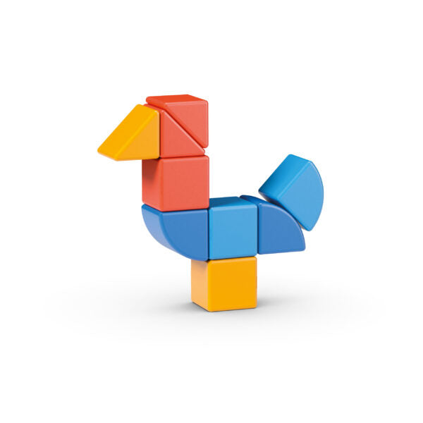 Blocs magnétiques - GEOMAG - Magicube 208 - 9 pieces - Formes variées - Animaux - Plastique recyclé
