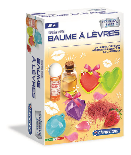 Clementoni - Science & Jeu - Coffret scientifique création de baumes a levres - Dés 8 ans