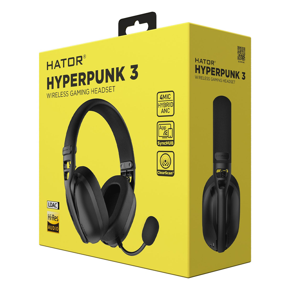 Casque Gamer sans fil Hator Hyperpunk 3 (Noir)