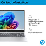 PC Portable HP Omnibook 3 15-fn0018nf - Windows 11 - 15,6 FHD IPS - Ryzen AI 5 340 - RAM 24Go - Stockage 512Go SSD - AZERTY