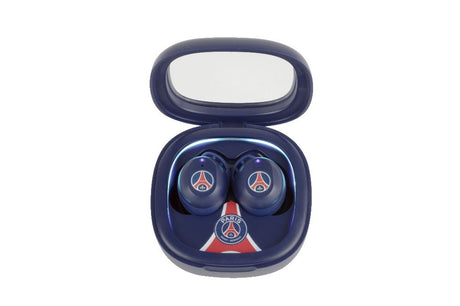 Écouteurs sans fil - KONIX - PSG - Autonomie 8 h + 15 h avec boîtier - Résistance a l'eau IPX4 - Bluetooth - Bleu